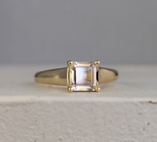 Load image into Gallery viewer, Square cut pale pink Harts Ranges zircon in vintage 9ct
