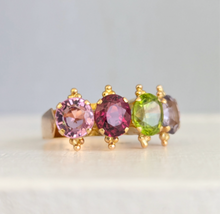 Load image into Gallery viewer, Australian Harlequin four stone ring 18ct rosey gold
