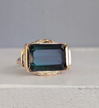 Load image into Gallery viewer, Incredible indicolite tourmaline ring c1940s 14ct

