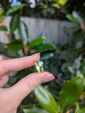 Load image into Gallery viewer, Glowing tourmaline and spinel ring 9ct yellow gold
