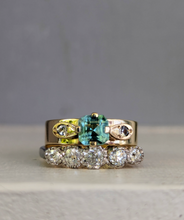 Load image into Gallery viewer, Glowing tourmaline and spinel ring 9ct yellow gold
