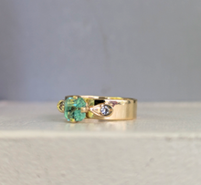 Load image into Gallery viewer, Glowing tourmaline and spinel ring 9ct yellow gold
