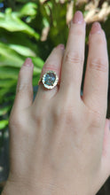 Load and play video in Gallery viewer, Aquamarine &#39;Lotus&#39; droplet on 9ct yellow gold leaf ring c1970s
