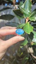 Load and play video in Gallery viewer, Glowing Aquamarine cabochon in sterling silver
