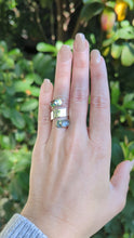 Load and play video in Gallery viewer, 'All wrapped up' vintage aquamarine cabochon ring in sterling silver.
