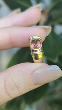 Load and play video in Gallery viewer, Calypso pink bi-colour tourmaline in vintage yellow gold 9ct
