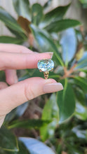 Load and play video in Gallery viewer, I 💙 the ocean aquamarine cocktail ring in 9ct yellow gold
