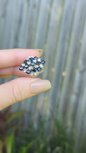 Load and play video in Gallery viewer, Vintage midnight blue sapphires in sterling silver Brutalist c1970s
