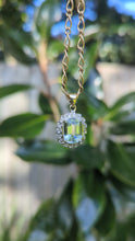 Load and play video in Gallery viewer, Vintage aquamarine &amp; diamond petal pendant 9ct yellow gold
