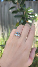 Load and play video in Gallery viewer, c1930s Australian sapphire trilogy in 9ct rosey yellow gold.
