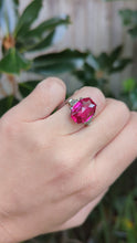 Load and play video in Gallery viewer, Vibrant 1930s ruby and diamond ring 18ct white gold
