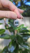 Load and play video in Gallery viewer, Vintage aquamarine &amp; diamond petal pendant 9ct yellow gold
