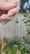 Load and play video in Gallery viewer, Luminous Teal Montana Sapphire 9ct yellow gold
