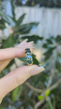 Load and play video in Gallery viewer, Incredible Vintage Australian Parti Sapphire ring 14ct yellow gold
