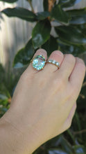 Load and play video in Gallery viewer, Vintage aquamarine ring c1960s Birmigham in yellow gold
