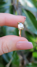 Load and play video in Gallery viewer, Pink champagne Harts Ranges zircon rectangular cut 9ct yellow gold
