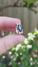 Load and play video in Gallery viewer, Striking vintage sapphire and diamond ring 18ct
