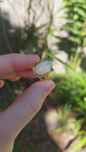 Load and play video in Gallery viewer, Vintage solid white opal ring 9ct
