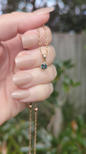 Load and play video in Gallery viewer, Teal blue green sapphire in 9ct yellow gold pendant
