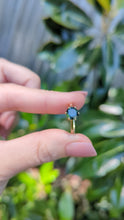Load and play video in Gallery viewer, Vintage Parti sapphire solitaire ring in 9ct yellow gold
