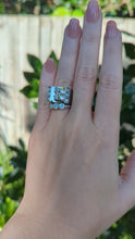 Load and play video in Gallery viewer, Old European diamond tank ring in 9ct white gold.

