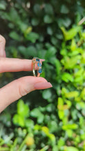Load and play video in Gallery viewer, Australian harlequin parti sapphire band 9ct vintage yellow gold setting.
