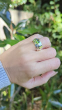 Load and play video in Gallery viewer, Thick tourmaline donut band vintage sterling silver 

