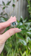 Load and play video in Gallery viewer, 'Monets Gardens' French made green spinel silver ring c1930s
