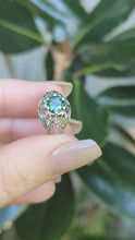 Load and play video in Gallery viewer, c1925 Art deco Green sapphire bombe ring in platinum and 18ct yellow gold
