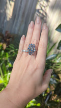 Load and play video in Gallery viewer, Vintage Australian sapphire spray ring in sterling silver c1970s
