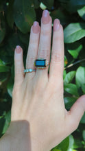 Load and play video in Gallery viewer, Incredible indicolite tourmaline ring c1940s 14ct
