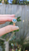 Load and play video in Gallery viewer, c1980s Teal Sapphire flower cluster in 9ct yellow and white gold
