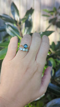 Load and play video in Gallery viewer, Tantalising parti sapphire &amp; diamonds in 18ct yellow gold c1970s ring
