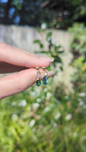 Load and play video in Gallery viewer, Australian parti sapphire and diamond drop earrings in 9ct yellow gold c1980s
