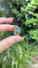 Load and play video in Gallery viewer, Parti sapphire signet with diamonds in 10ct white gold
