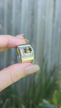 Load and play video in Gallery viewer, Statement chocolate zircon and Goshenite wide sterling silver ring
