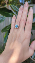 Load and play video in Gallery viewer, c1980s Teal Sapphire flower cluster in 9ct yellow and white gold
