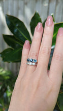 Load and play video in Gallery viewer, Bright blue parti trilogy in 9ct yellow and white gold
