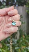 Load and play video in Gallery viewer, Bright lagoon Green Tourmaline pendant 9ct

