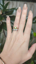 Load and play video in Gallery viewer, Elegant Art deco Australian parti sapphire ring in 15ct yellow gold c1930s
