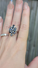 Load and play video in Gallery viewer, Vintage midnight blue sapphires in sterling silver Brutalist c1970s
