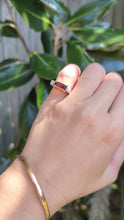 Load and play video in Gallery viewer, Modernist c1970 Garnet ring in 14ct
