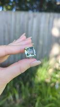 Load and play video in Gallery viewer, Refreshing prasiolite in vintage sterling silver cocktail ring
