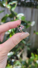 Load and play video in Gallery viewer, Pink cherry blossom tourmaline in 9ct white gold bypass ring
