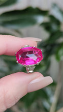 Load and play video in Gallery viewer, Vibrant 1930s ruby and diamond ring 18ct white gold
