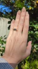 Load and play video in Gallery viewer, Serpent sapphire protection ring 9ct yellow gold
