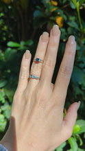 Load and play video in Gallery viewer, Brilliant blue Australian sapphire in an high artful 9ct white gold ring
