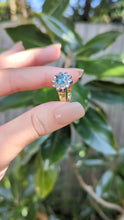 Load and play video in Gallery viewer, c1980s Teal Sapphire flower cluster in 9ct yellow and white gold
