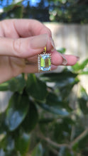 Load and play video in Gallery viewer, 1960s Aquamarine &amp; diamond pendant in 9ct yellow gold.
