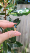 Load and play video in Gallery viewer, Peacock blue parti trilogy in vintage 9ct yellow gold

